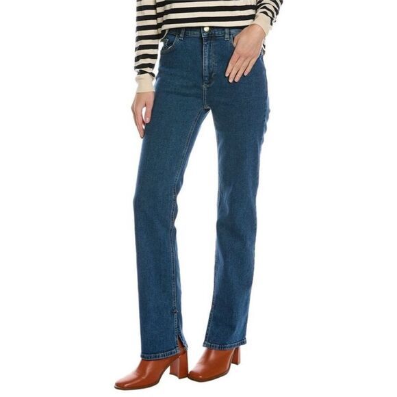 Dl1961 Patti Straight Nwt Size 25 High Rise Vintage 31" Denim Jeans Split Cuff